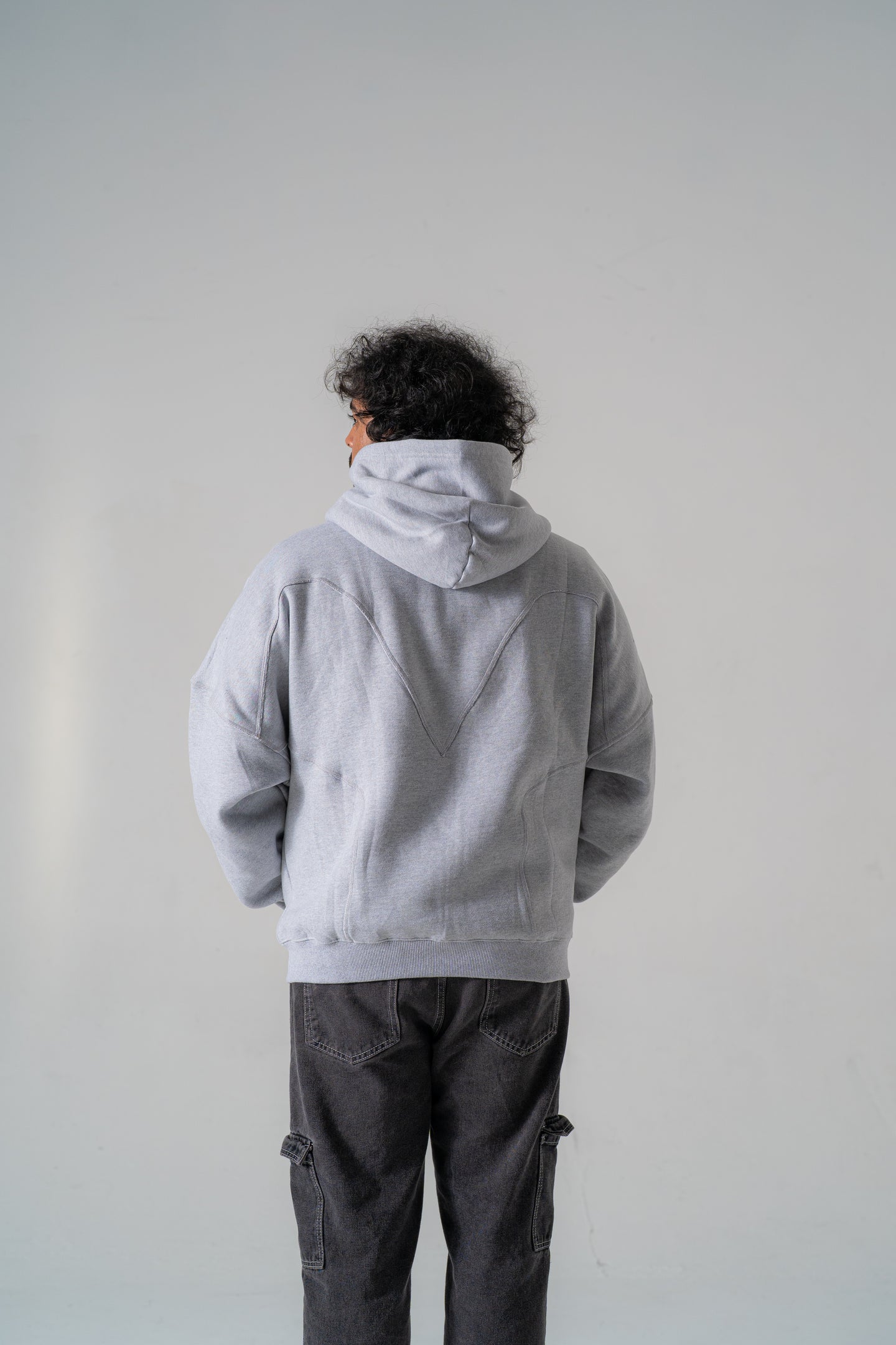 Grey Oversized Zip-Up Hoodie